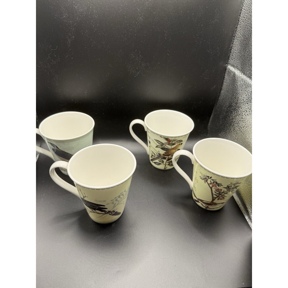 Aynsley Fine Bone China Ornithological Studies Bird Mugs Set of 4 – Vintage